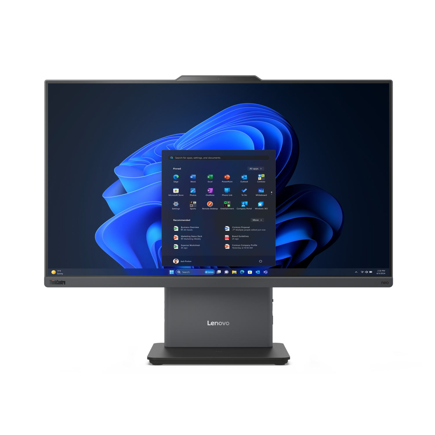 Lenovo 210H All-in-One PCs desktops and Workstations - 23.8 Inches - 16GB - Grey