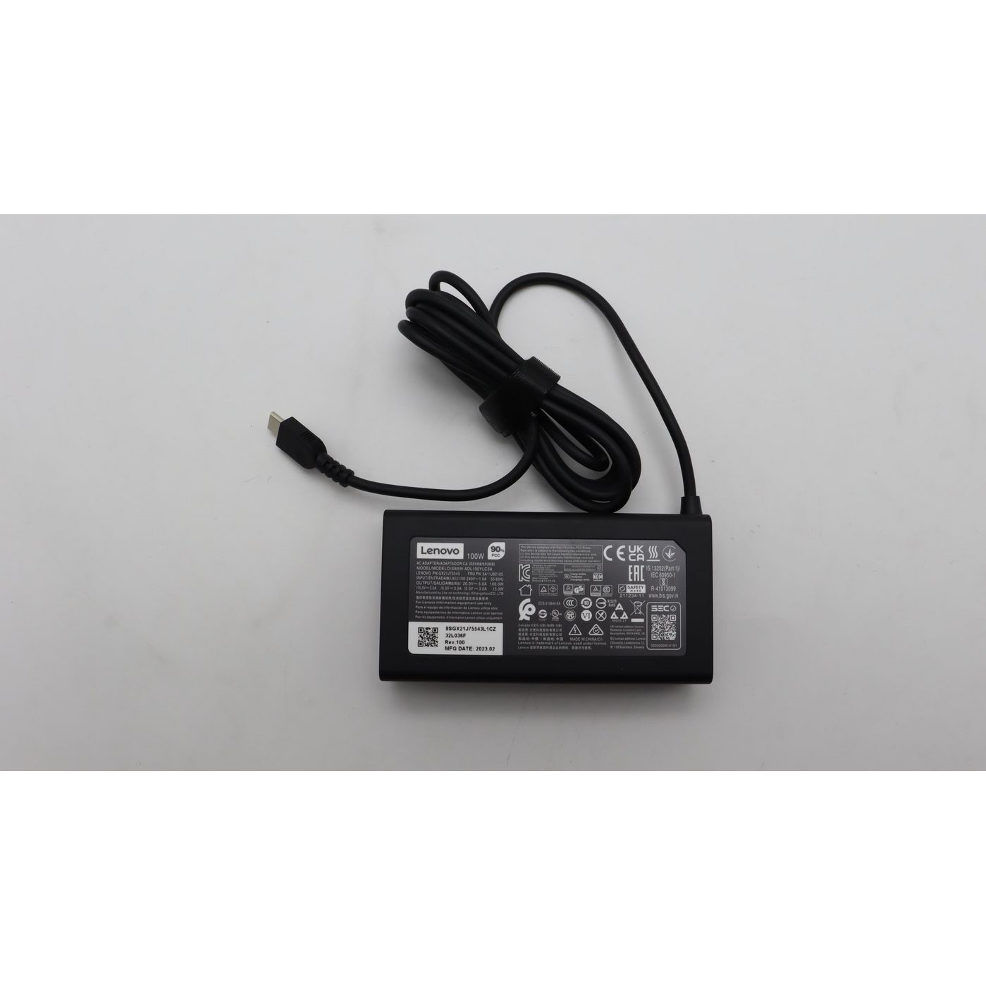 Lenovo AC Adapter USB-C 5V/9V/12V/15V/20V 100W includes power cable