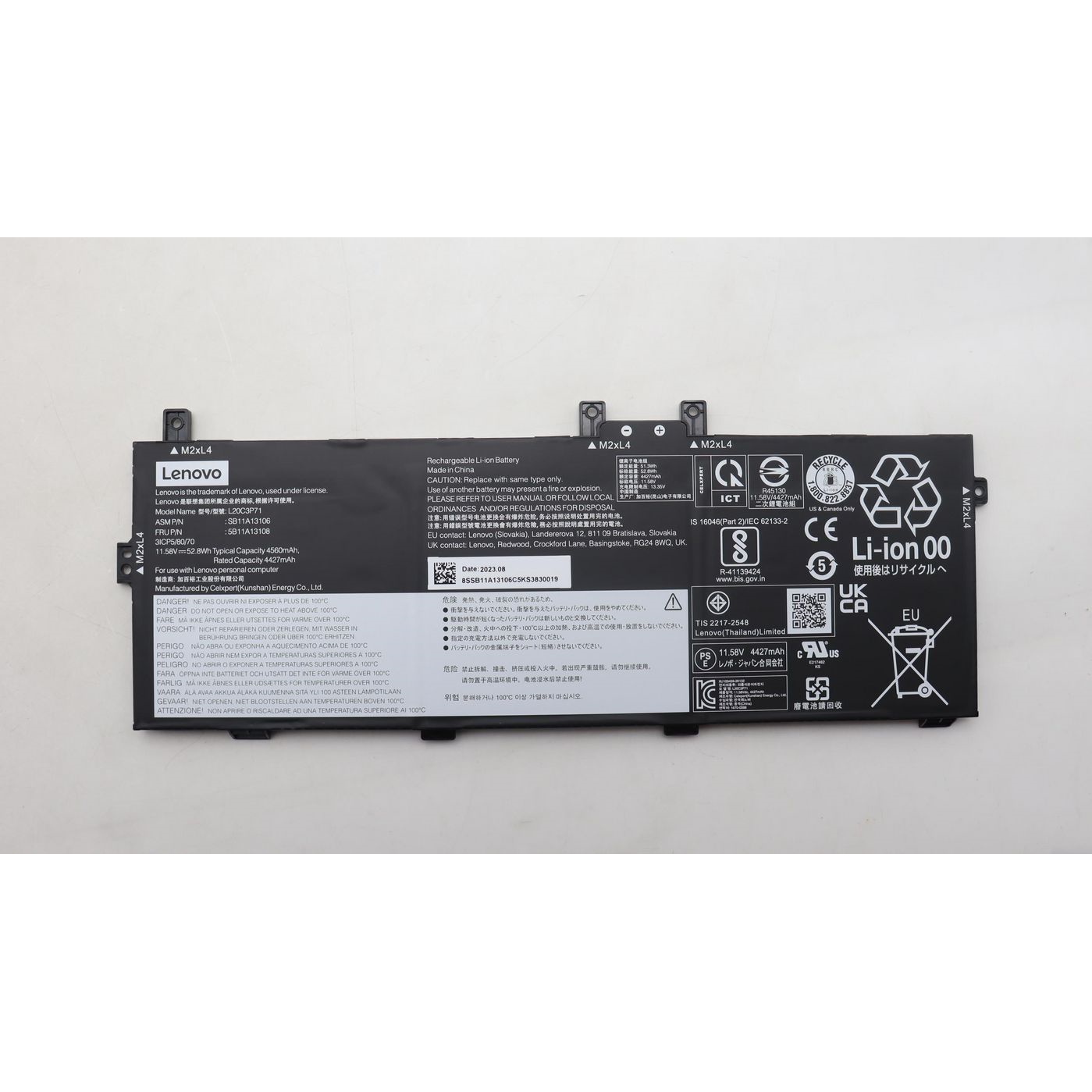 Lenovo BATTERY Internal, 3c, 52.8Wh, LiIon, CXP - Approx 1-3 working day lead.