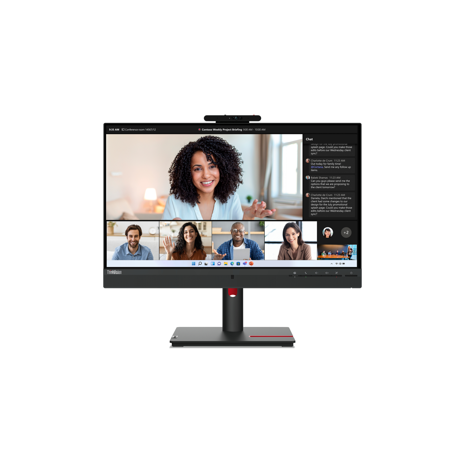 Lenovo T24mv-30 Computer Monitors - 23.8 Inches - Black