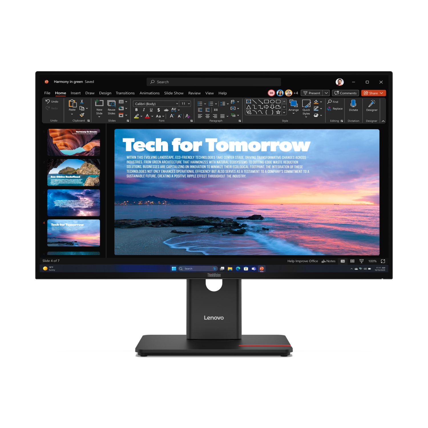 Lenovo T27qd-40 Computer Monitors - 27 Inches - Black