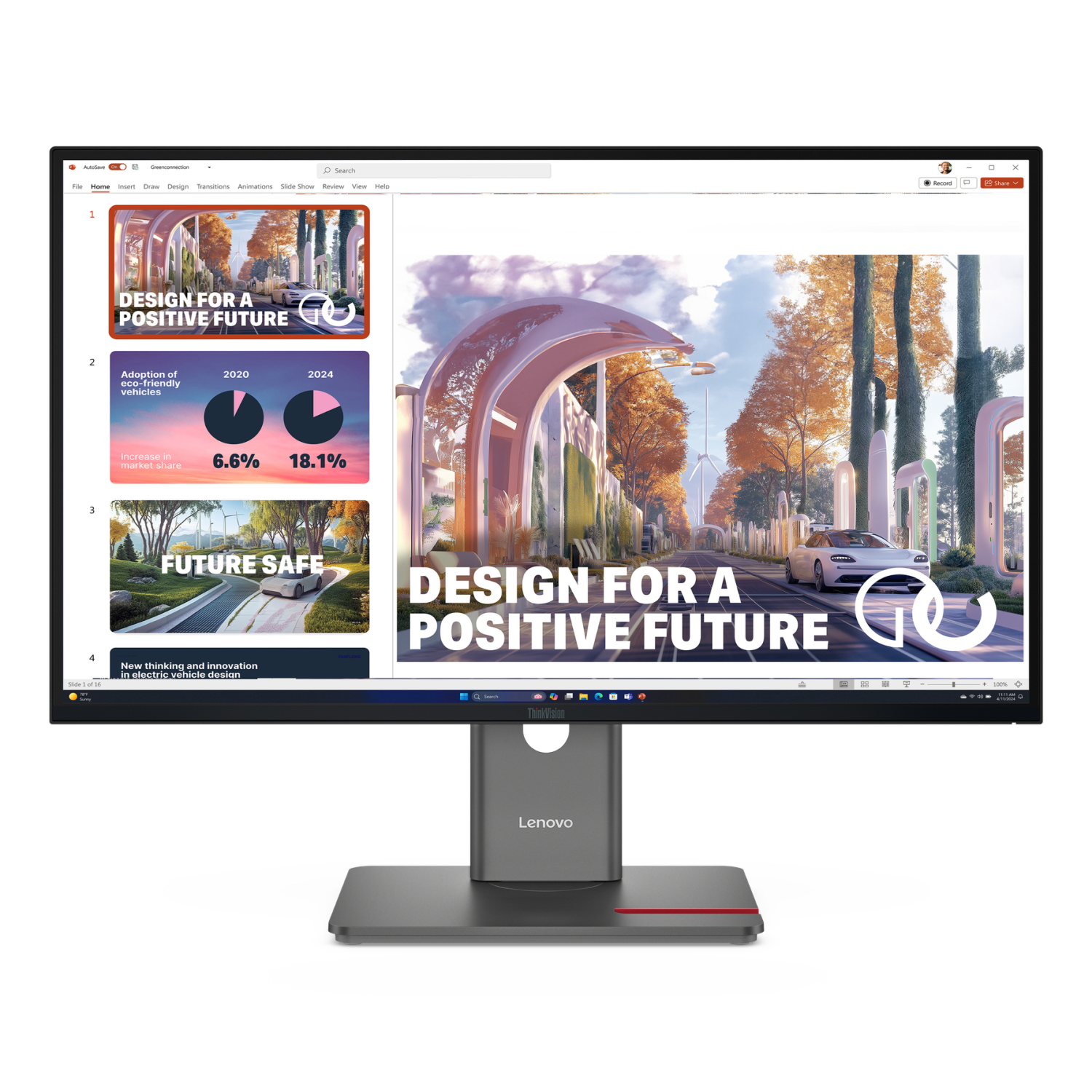 Lenovo P27QD-40 Computer Monitors - 27 Inches - Black