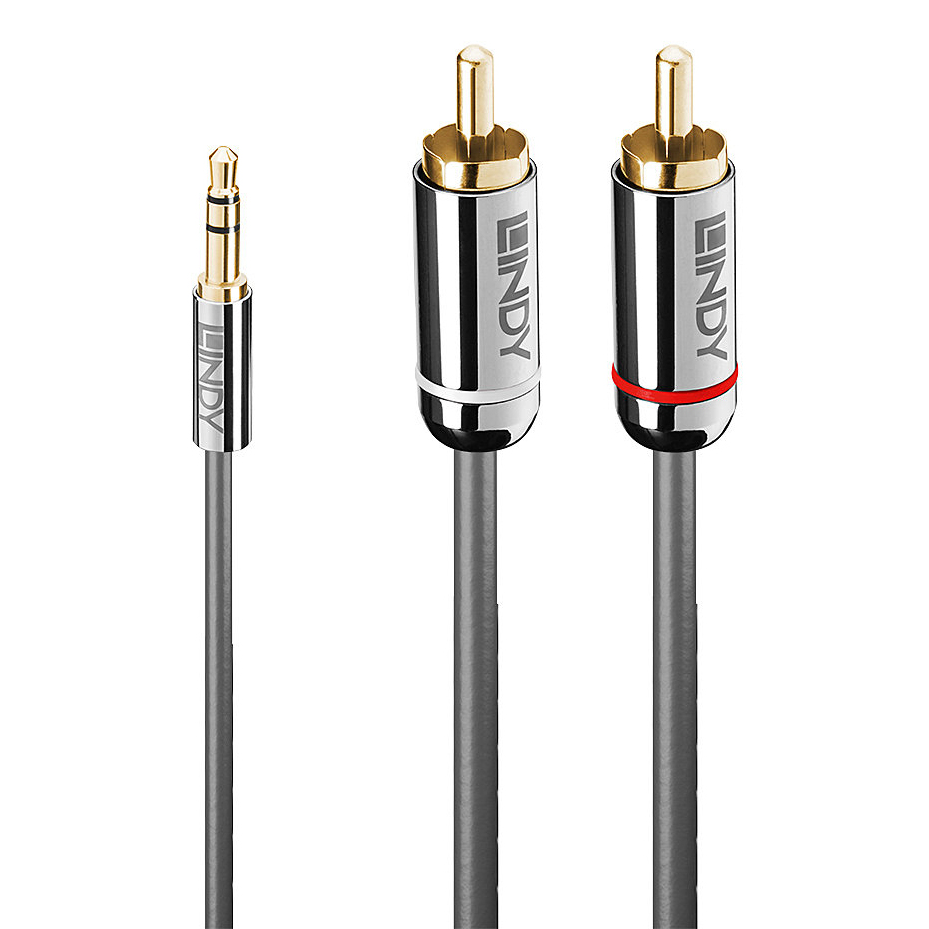 Lindy 1m 3.5mm to Phono Audio Cable, Cromo Line