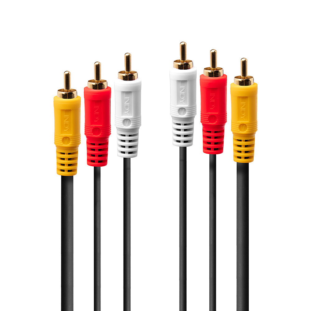 Lindy 3xPhono Composite Video Cables - Black