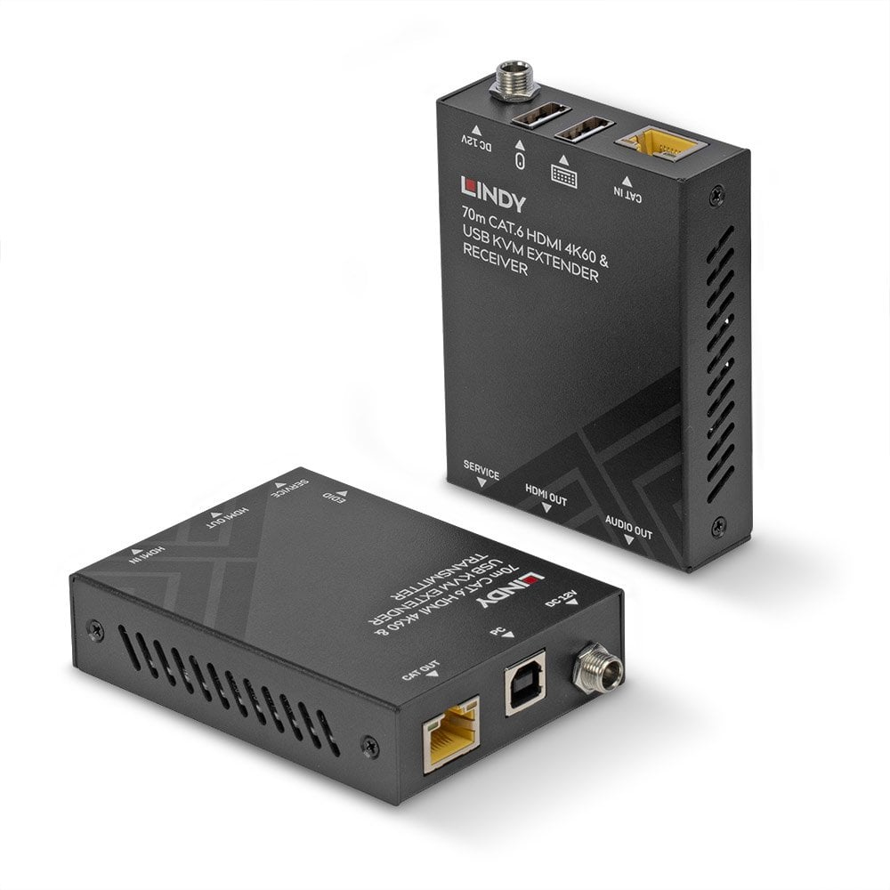 Lindy 4K60 KVM Extenders - Black