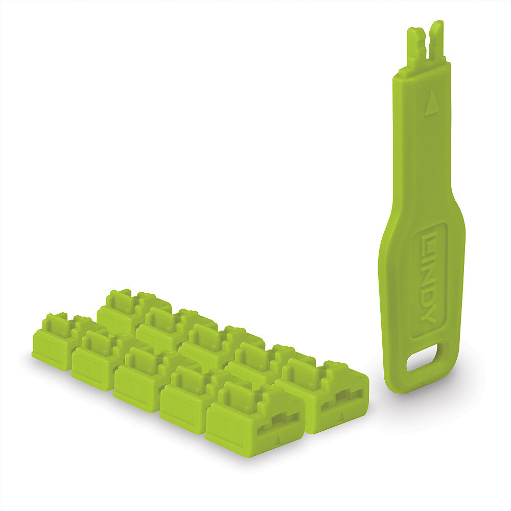 Lindy RJ45 Port Blockers - Green