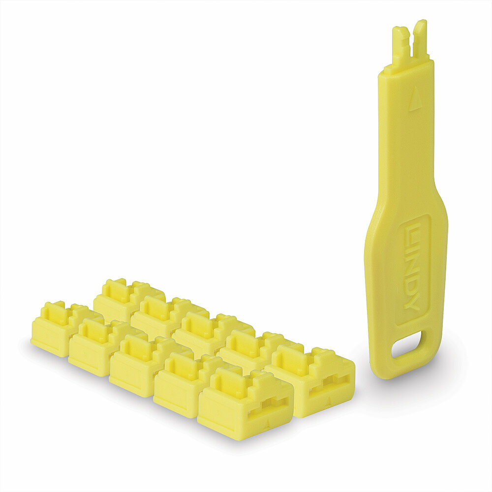Lindy RJ45 Port Blockers - Yellow