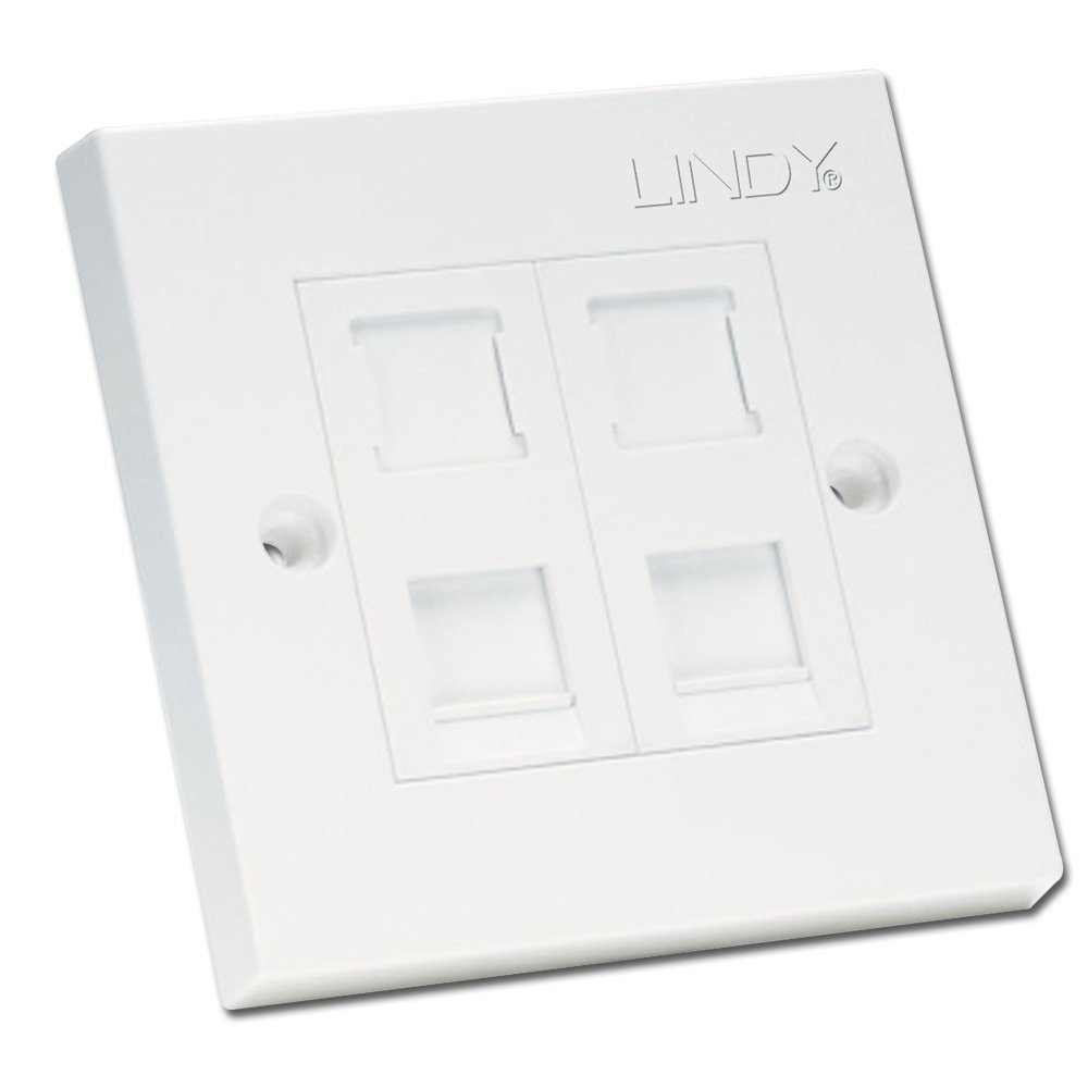 Lindy CAT6 Wall Plates & Switch Covers - White