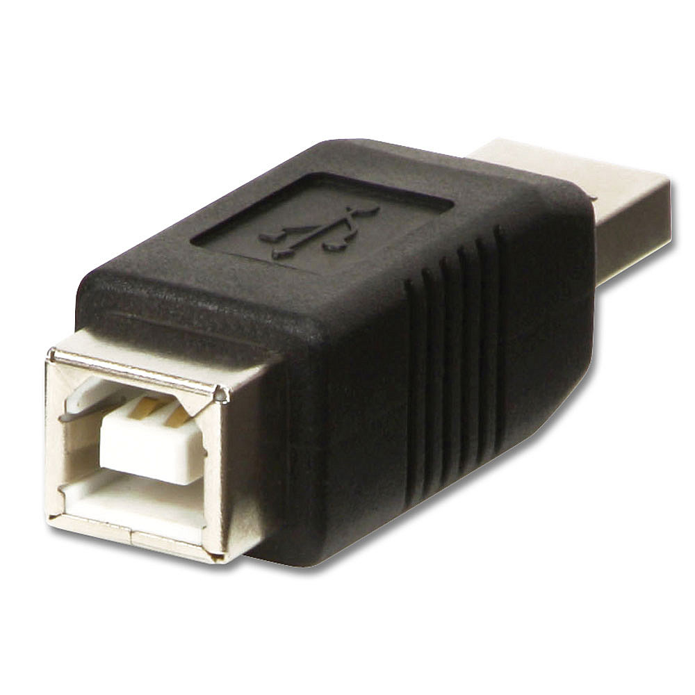 Lindy USB Adapter, USB A Male to B Female