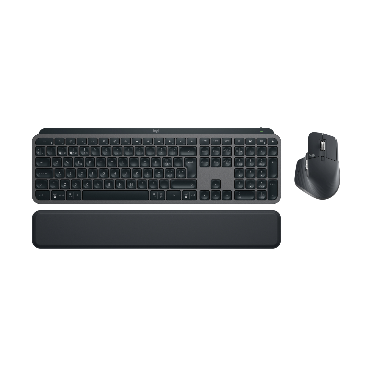 Logitech MX Keys S Combo keyboard Mouse included Office RF Wireless + Bluetooth Portuguese Graphite