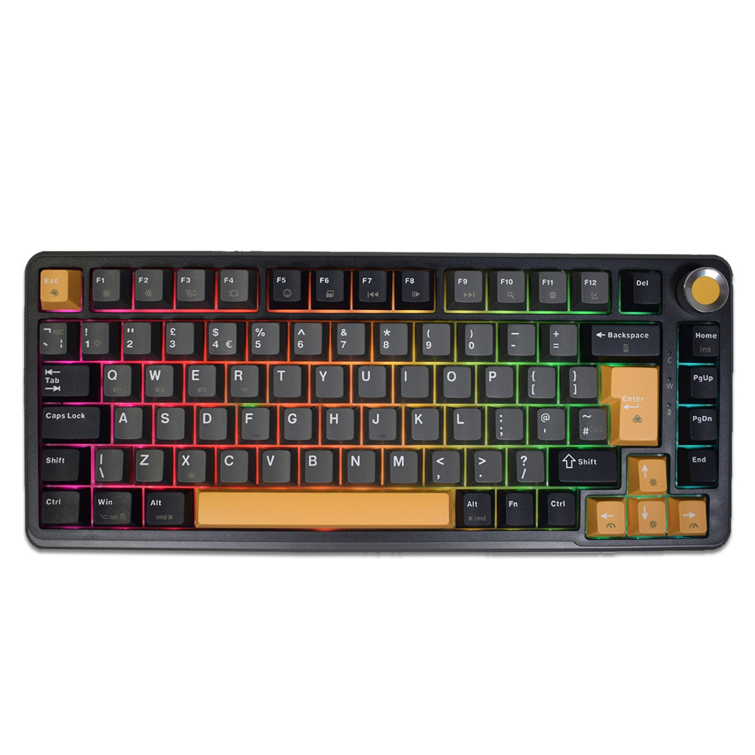 MARVO Titan 75 KG986W Wireless Mechanical Gaming Keyboard Tri-Mode Connectivity Wired 2.4GHz & Bluetooth Hot-Swappable Mechanical Switches Vibrant RGB Backlighting Full-Key Anti-Ghosting - UK Layout