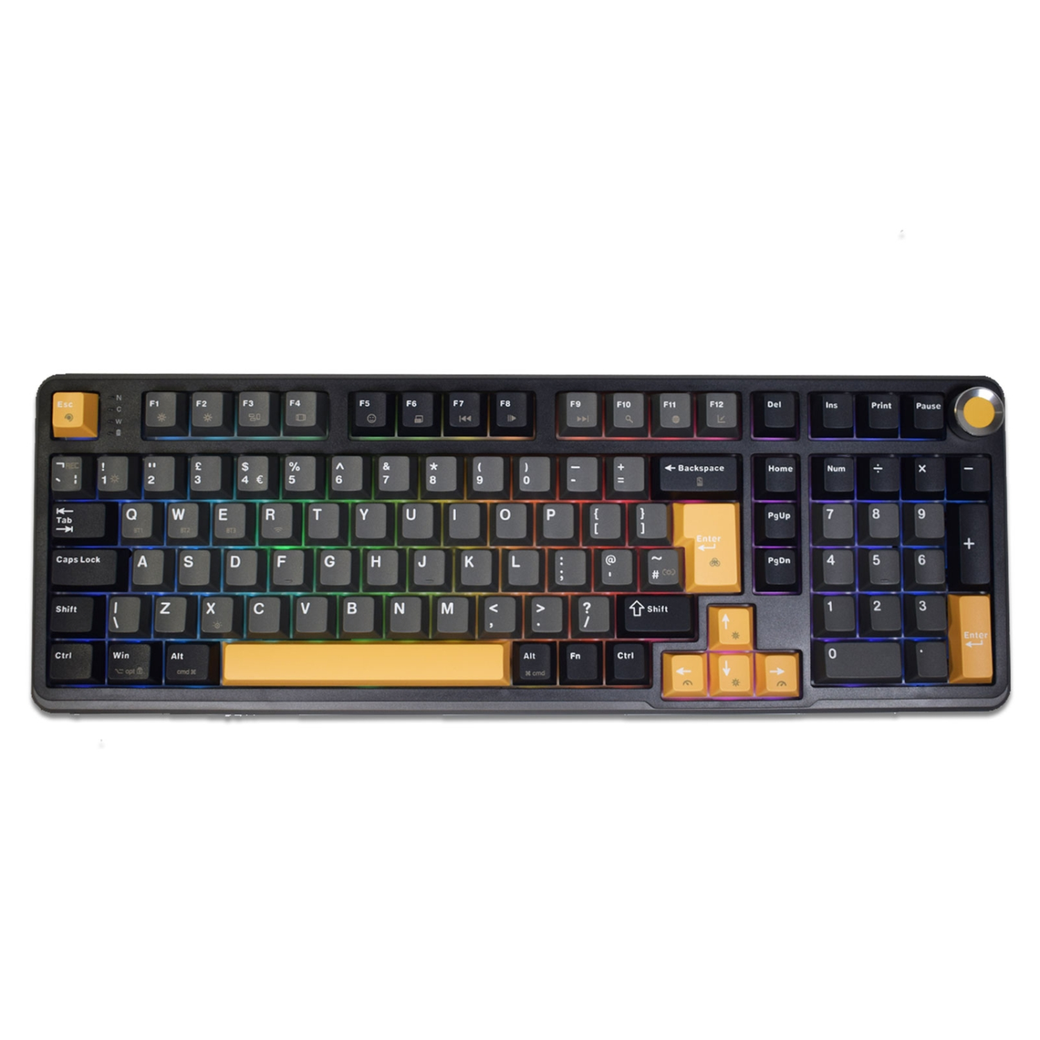 MARVO Titan 98 KG986W Wireless Mechanical Gaming Keyboard Tri-Mode Connectivity Wired 2.4GHz & Bluetooth Hot-Swappable Mechanical Switches Vibrant RGB Backlighting Full-Key Anti-Ghosting - UK Layout