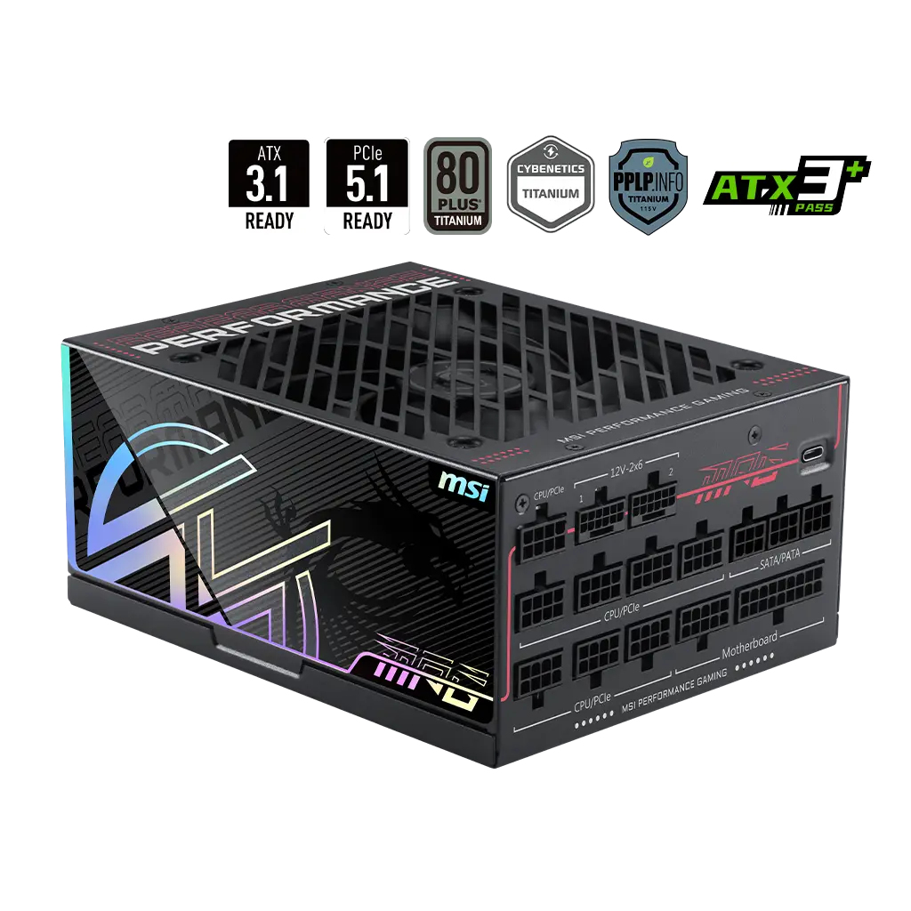 MSI MPG Ai1300TS PCIE5 power supply unit 1300 W 24-pin ATX ATX Black
