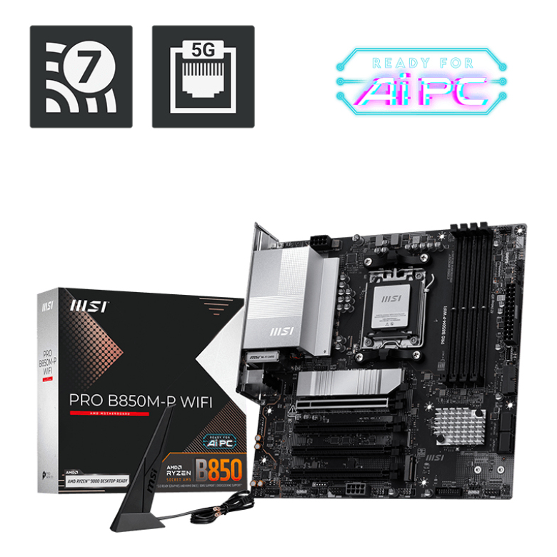 MSI B850M-P Motherboards - Black