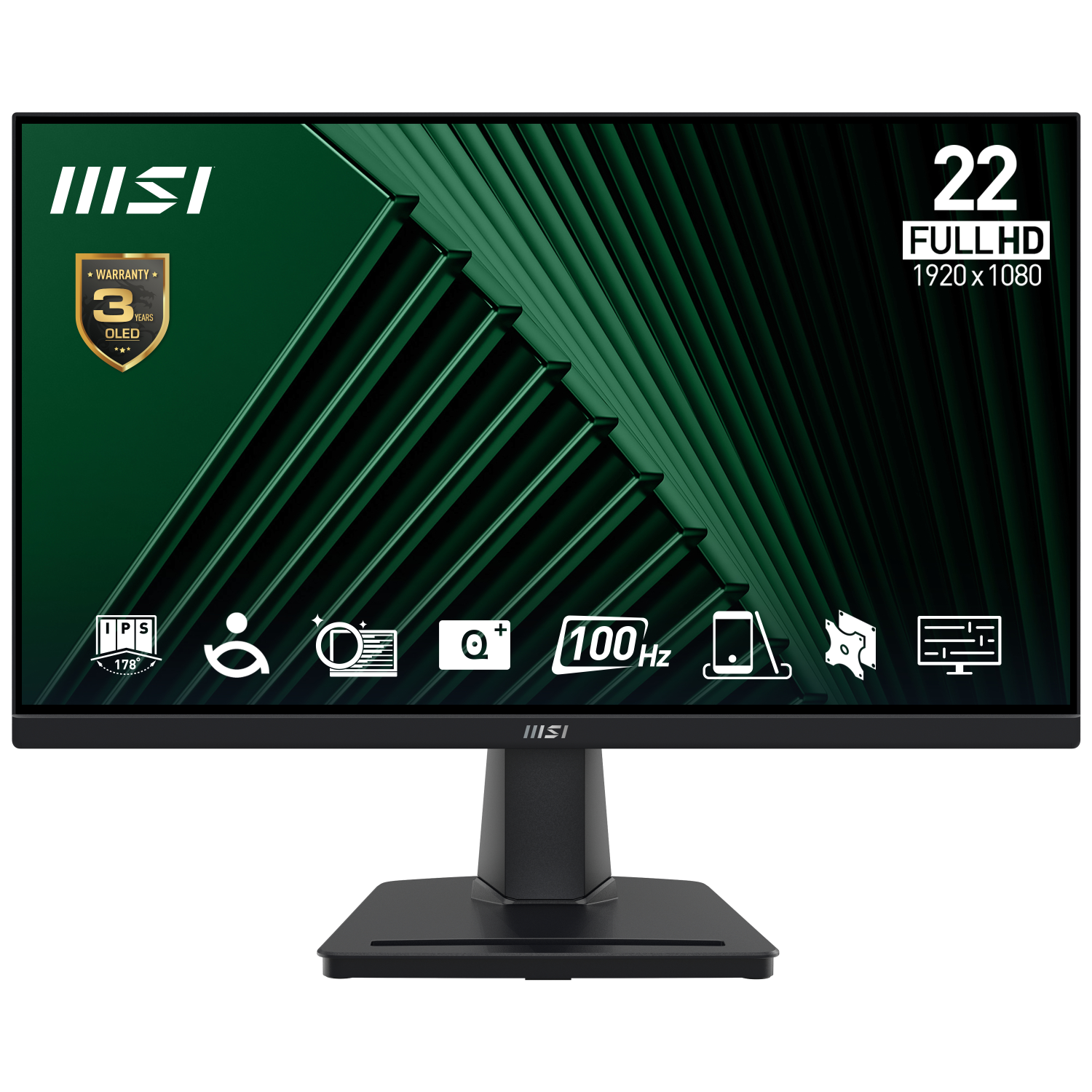 MSI MP225V Computer Monitors - 21.45 Inches - Black