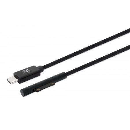 Manhattan USB-C to Surface Connect Cable, 1.8m, Male to Male. 15V/3A, Black, Lifetime Warranty, Polybag