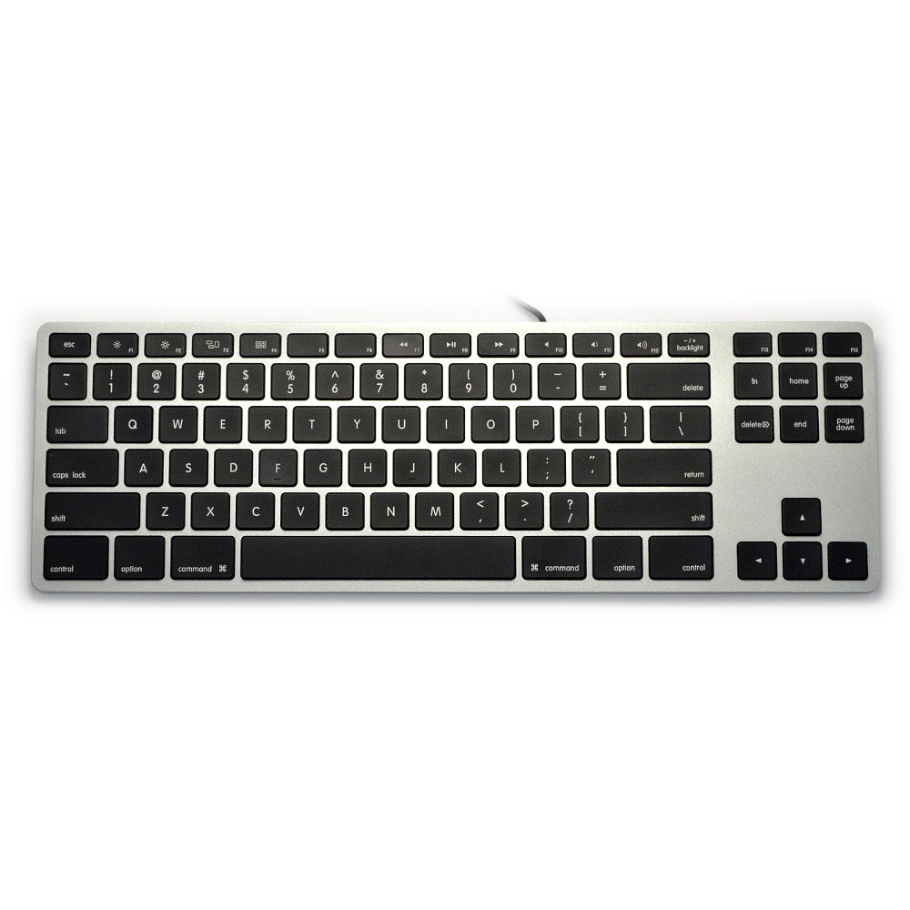 Matias USA Wired Aluminum Tenkeyless RGB Backlit Keyboard for Mac Space Grey