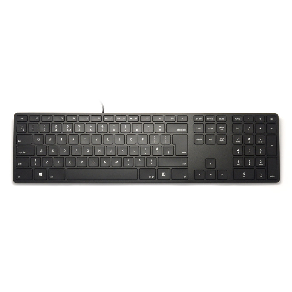 Matias UK Wired RGB Backlit Aluminum Keyboard for PC Black