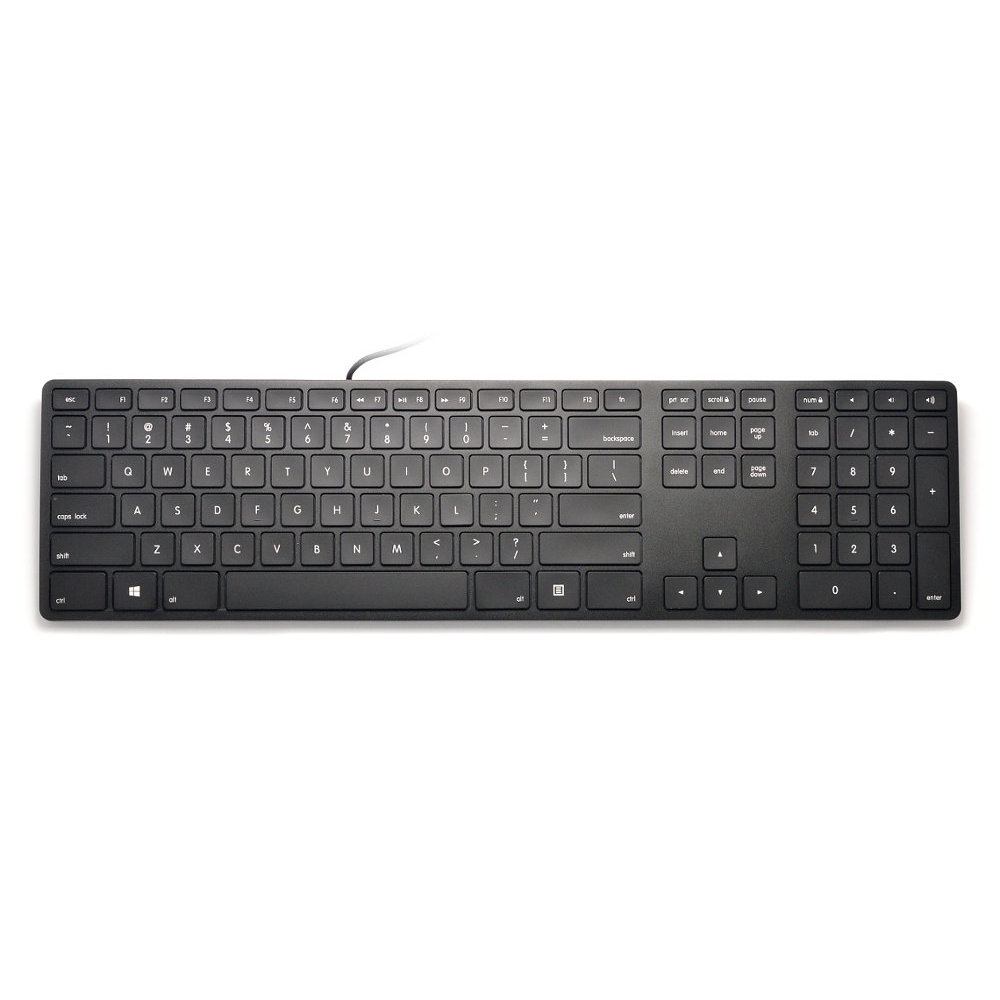 Matias USA Wired RGB Backlit Aluminum Keyboard for PC Black