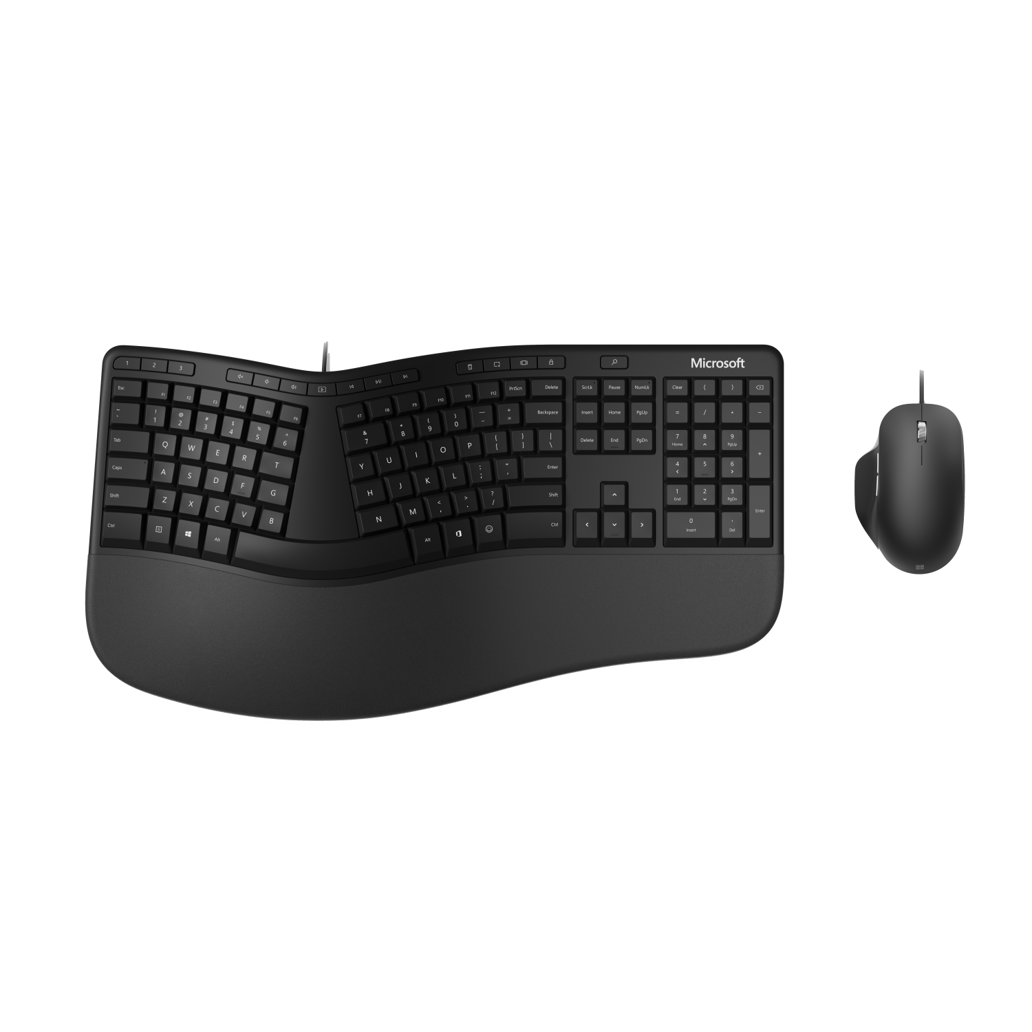 Microsoft Ergonomic Desktop keyboard Mouse included USB QWERTY Nordic Black