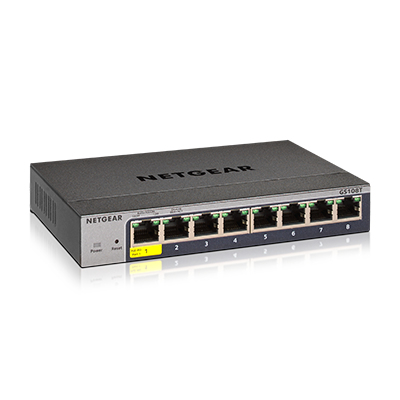 Netgear GS108T-300 Network Switches - 128MB - Grey