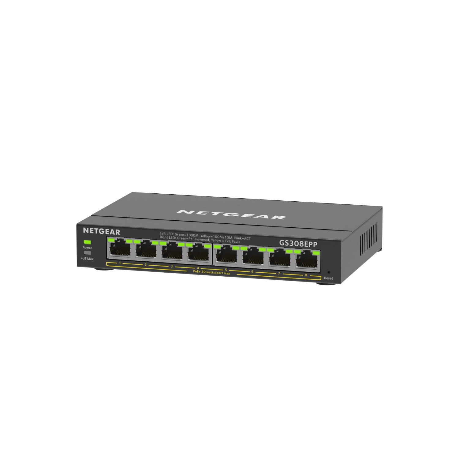 Netgear GS308EPP Network Switches - Black