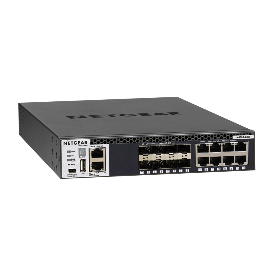 Netgear M4300-8X8F Network Switches - 1024MB - Black