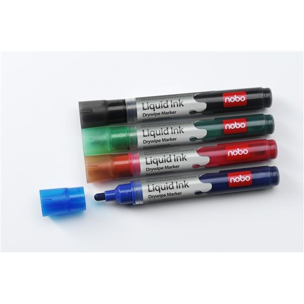 Nobo Liquid Ink Drywipe Markers Assorted (6)