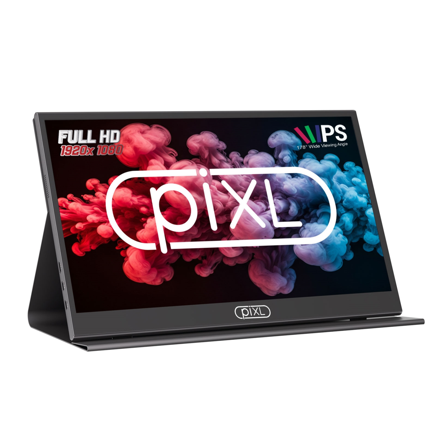 PIXL PM156C 15.6 Inch Full HD 60Hz IPS Portable Monitor with USB-C, Mini HDMI & Speakers with Foldable Case & Stand