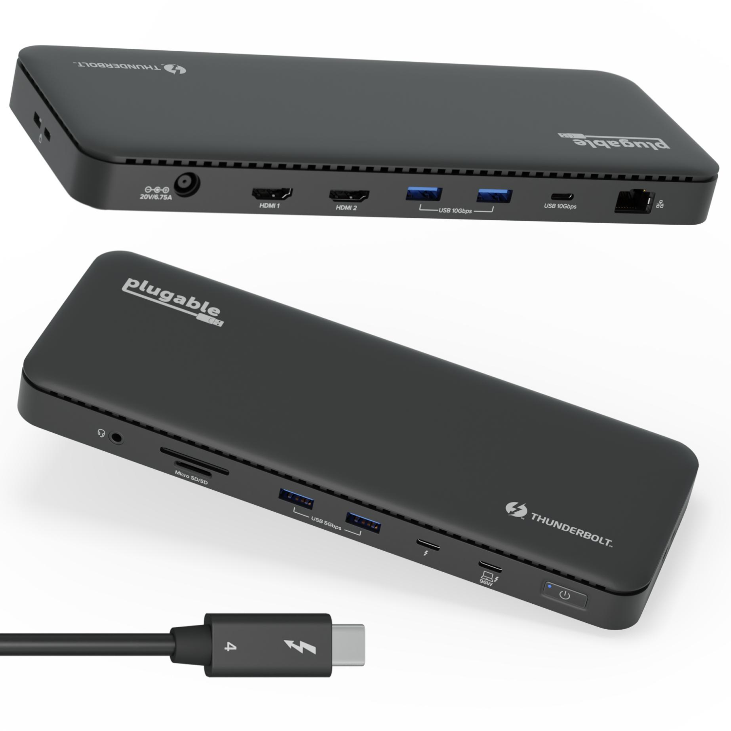 PLUGABLE TECHNOLOGIES 100W Laptop Docks & Port Replicators - Black