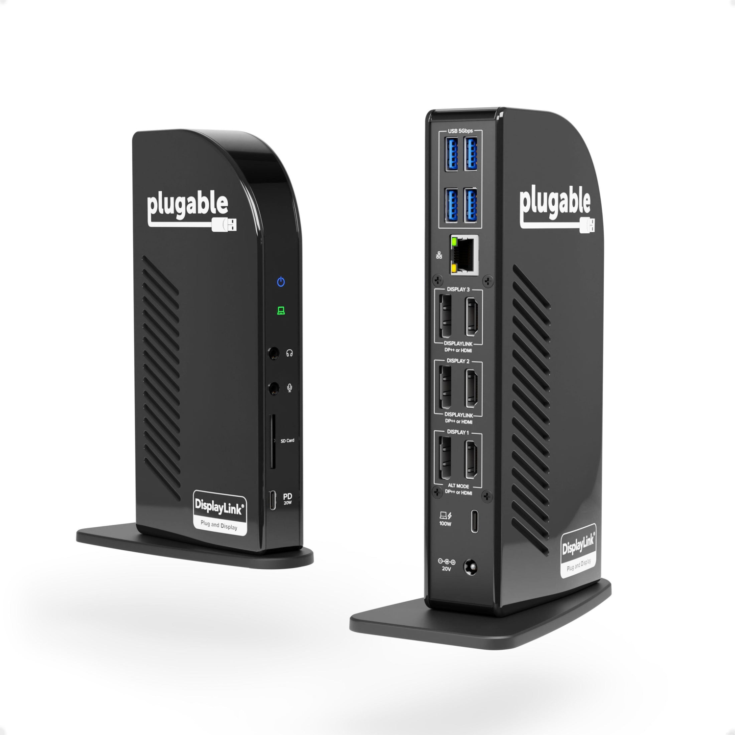 PLUGABLE TECHNOLOGIES 100W Laptop Docks & Port Replicators - Black
