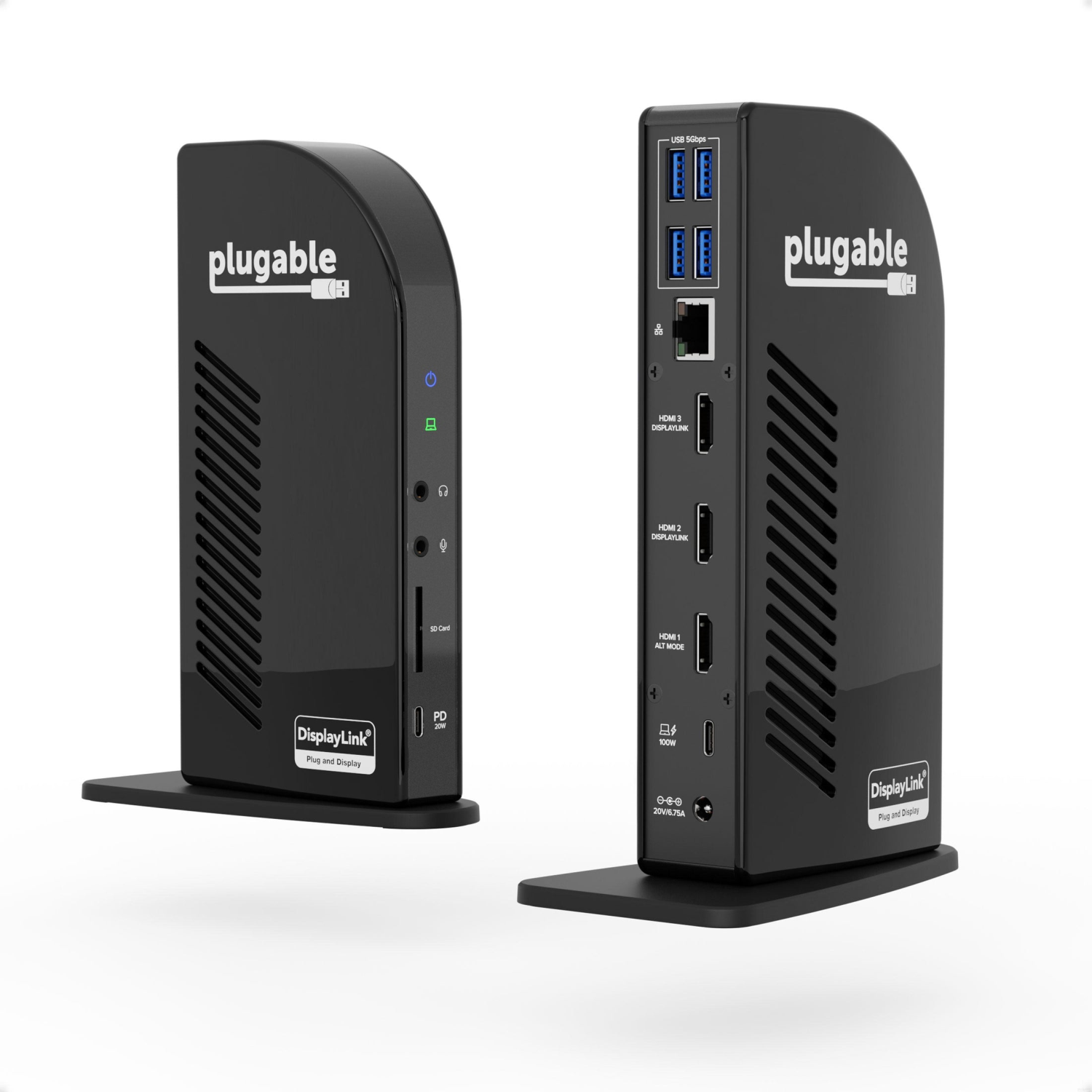 PLUGABLE TECHNOLOGIES 100W Laptop Docks & Port Replicators - Black