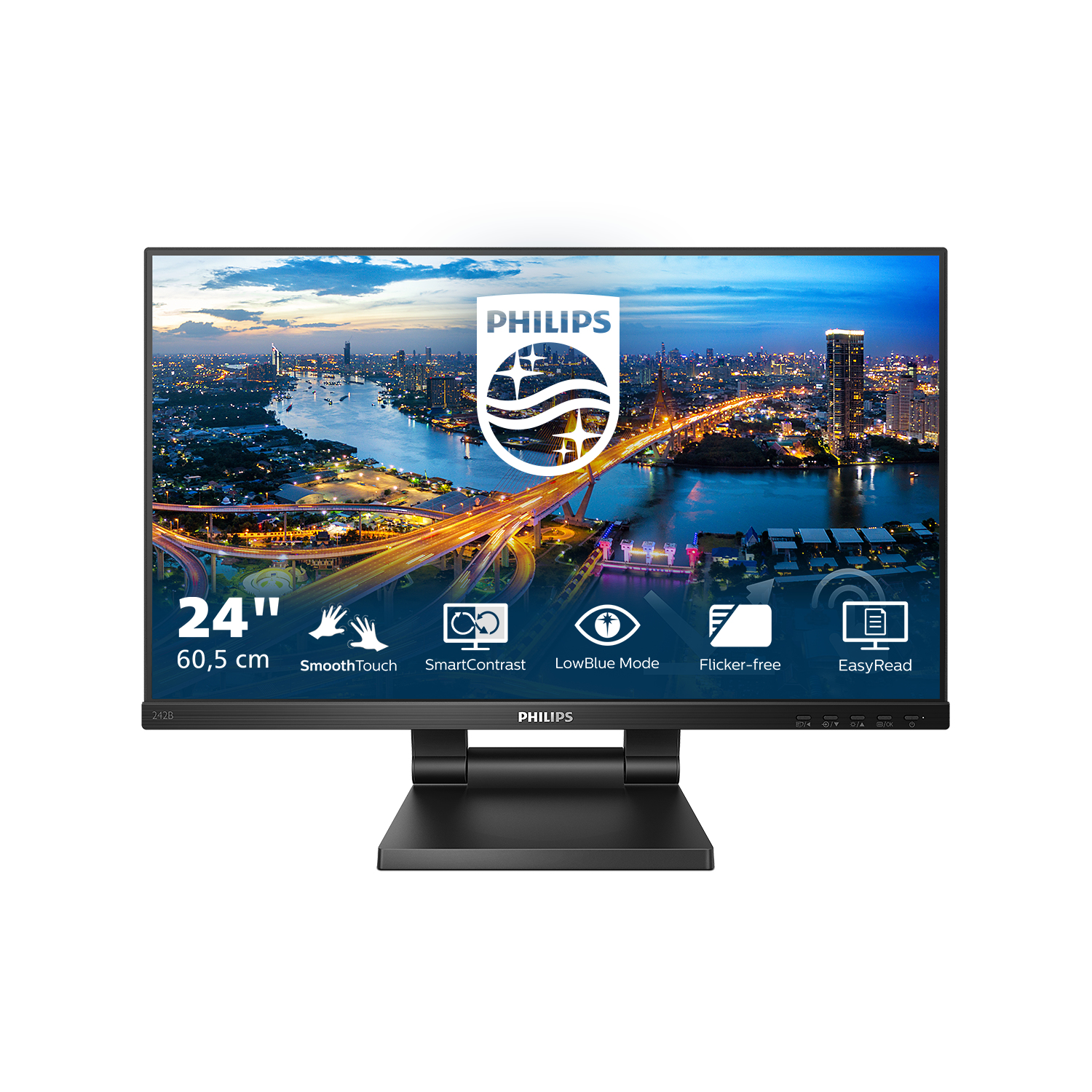 Philips 242B1TC Computer Monitors - 23.8 Inches - Black