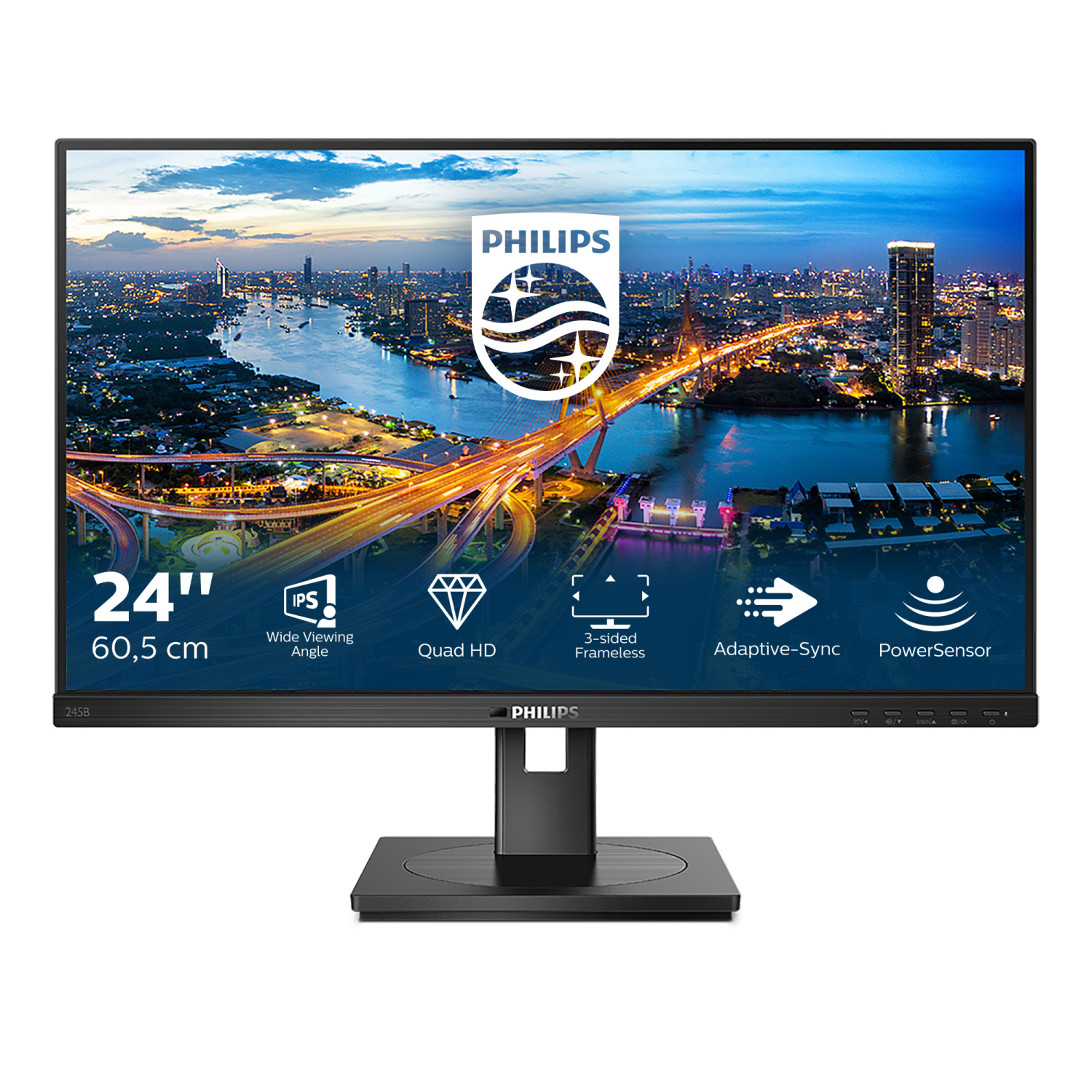 Philips 245B1 Computer Monitors - 23.8 Inches - Black
