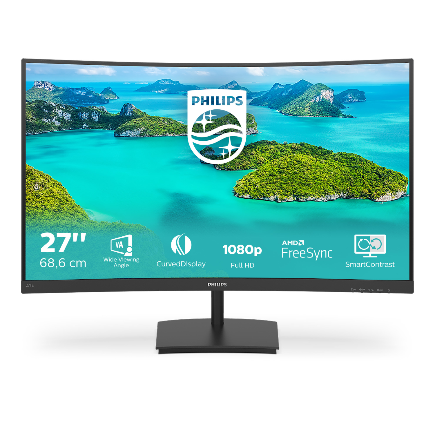 Philips 271E1SCA Computer Monitors - 27 Inches - Black