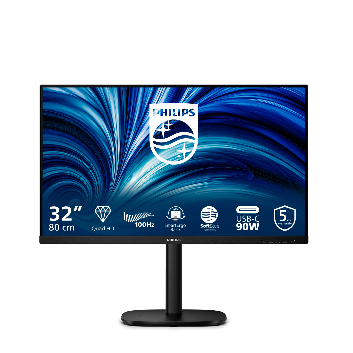 Philips 32B2U3601 Computer Monitors - 31.5 Inches - Black