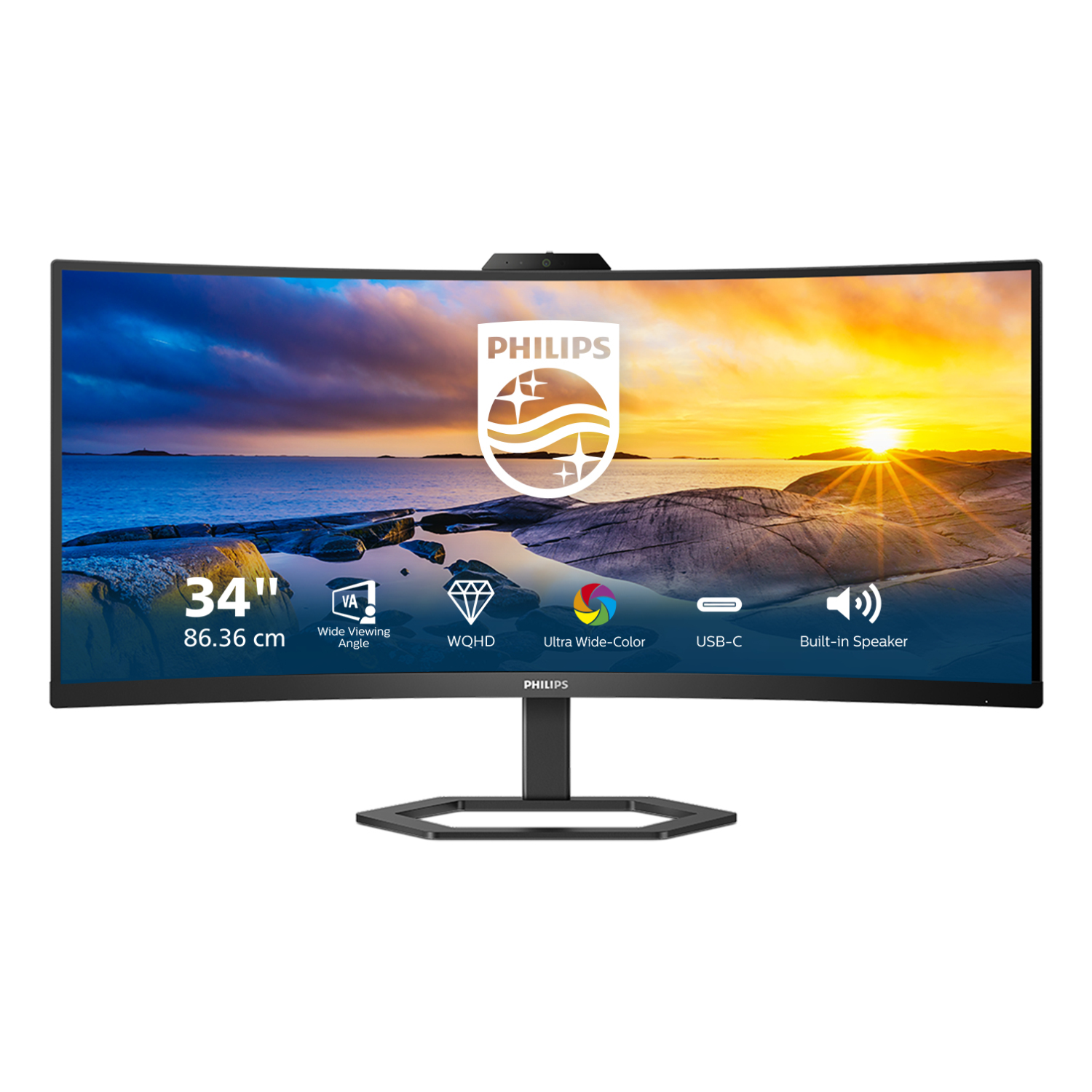 Philips 34E1C5600HE Computer Monitors - 34 Inches - Black