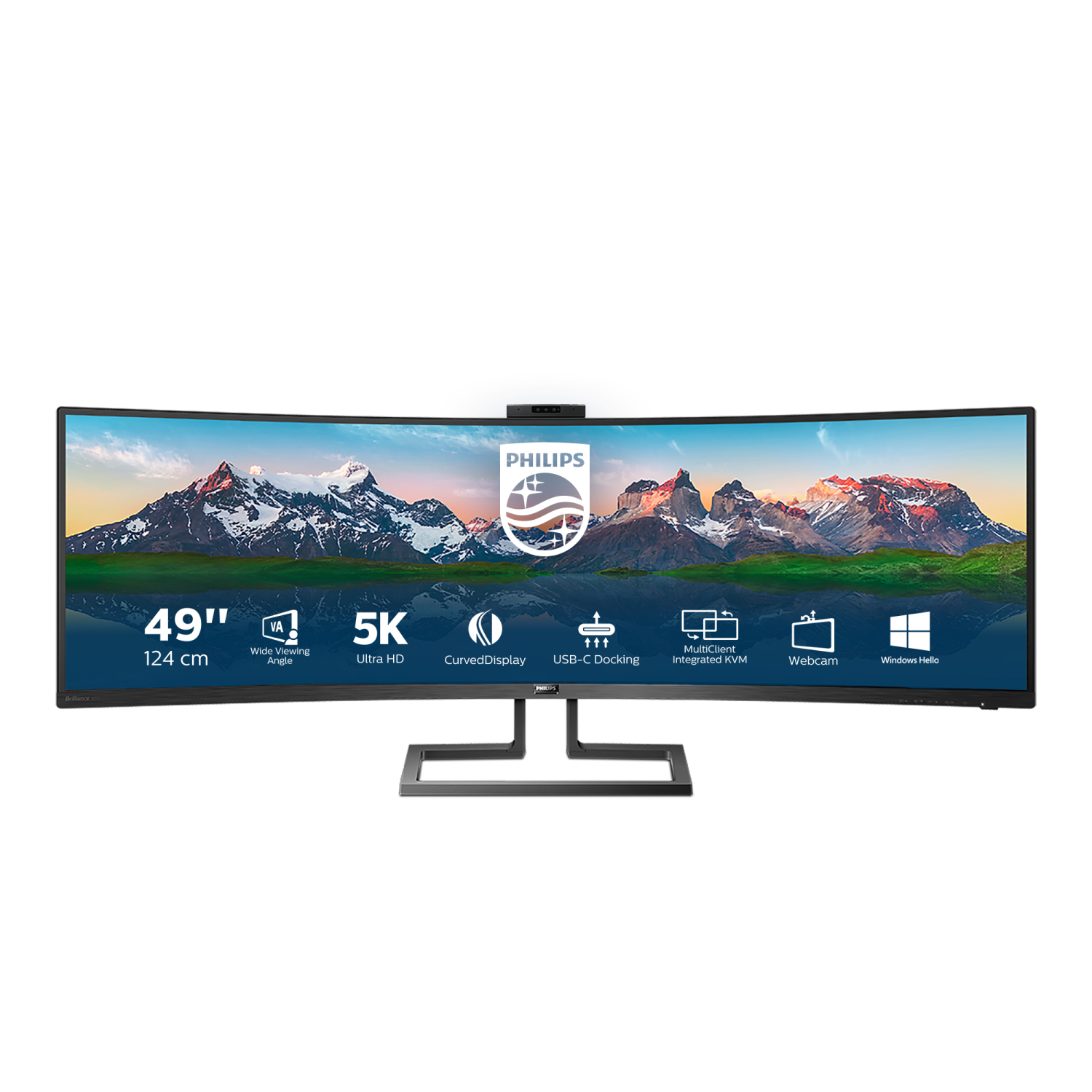 Philips 499P9H Computer Monitors - 48.8 Inches - Black