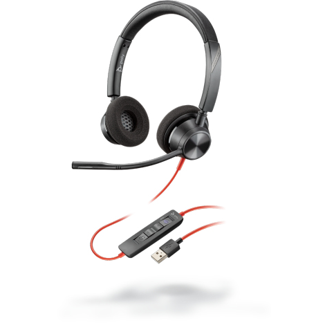 POLY 3320 Headset Wired Head-band Calls/Music USB Type-A Black