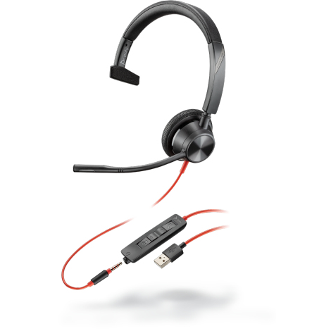 POLY 3315 Headset Wired Head-band Calls/Music USB Type-A Black