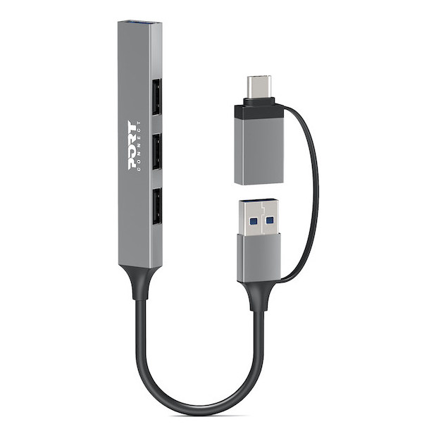Port Designs 900160 interface hub USB Type-C 5000 Mbit/s Silver