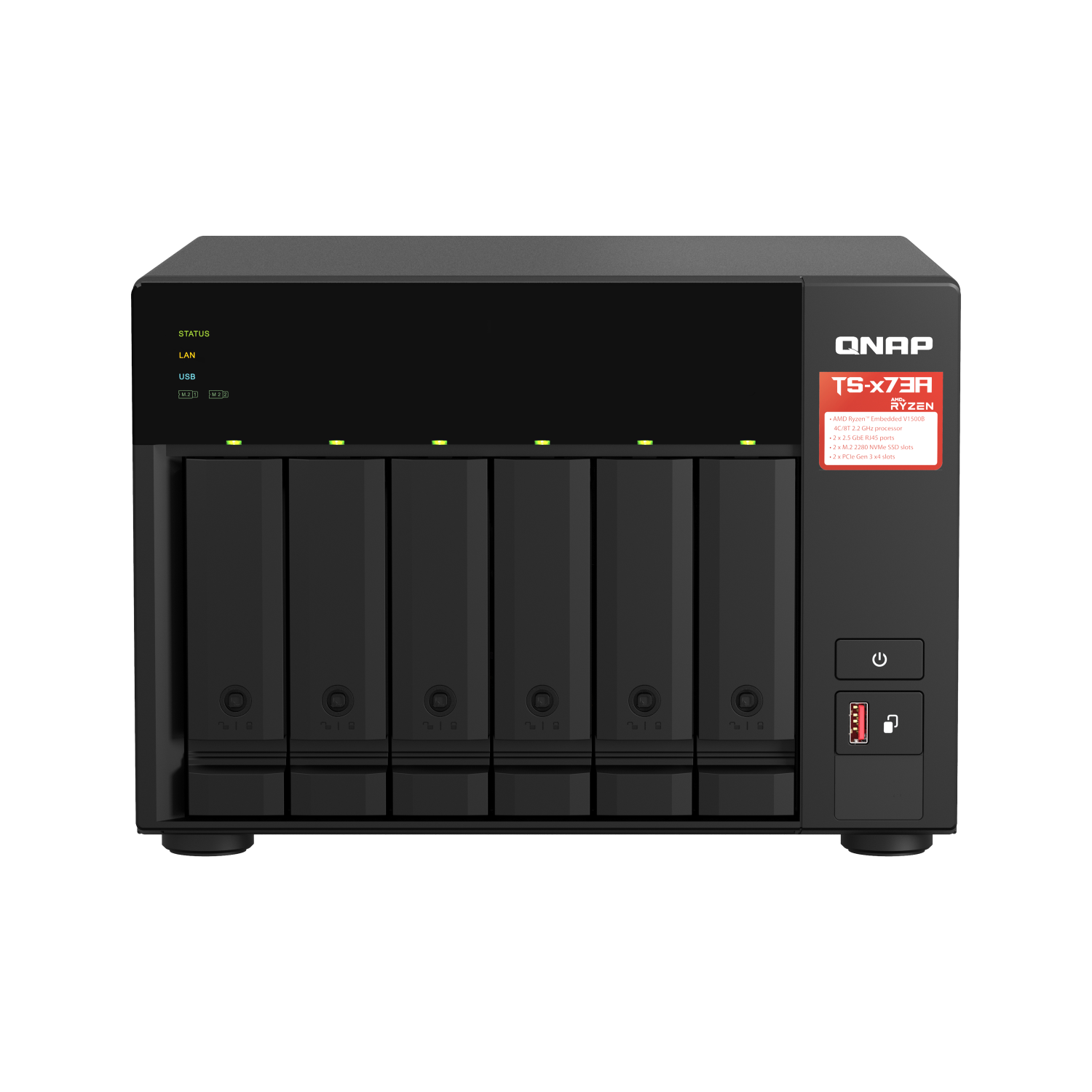 QNAP TS-673A NAS & Storage Servers - 8GB - Black
