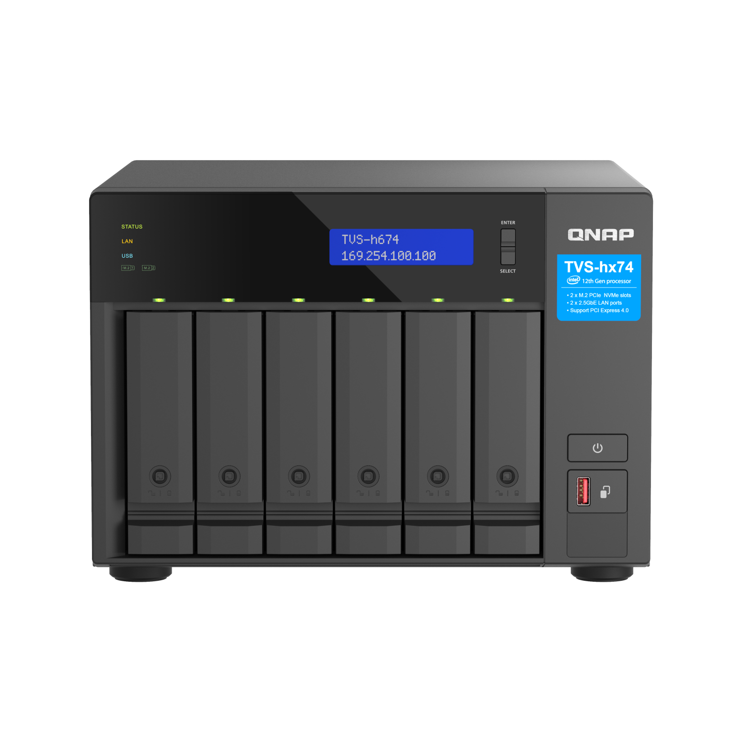 QNAP TVS-H674T-I5-32G NAS & Storage Servers - 32GB - Black