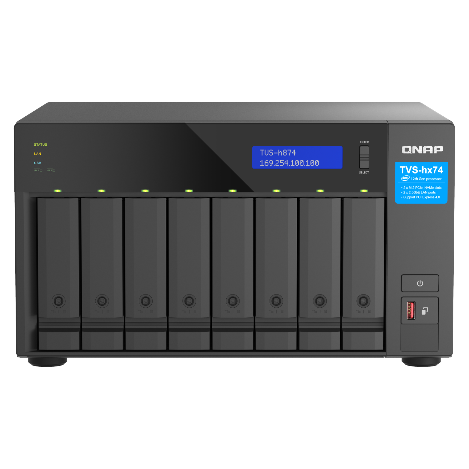 QNAP TVS-h874 NAS & Storage Servers - 32GB - Black