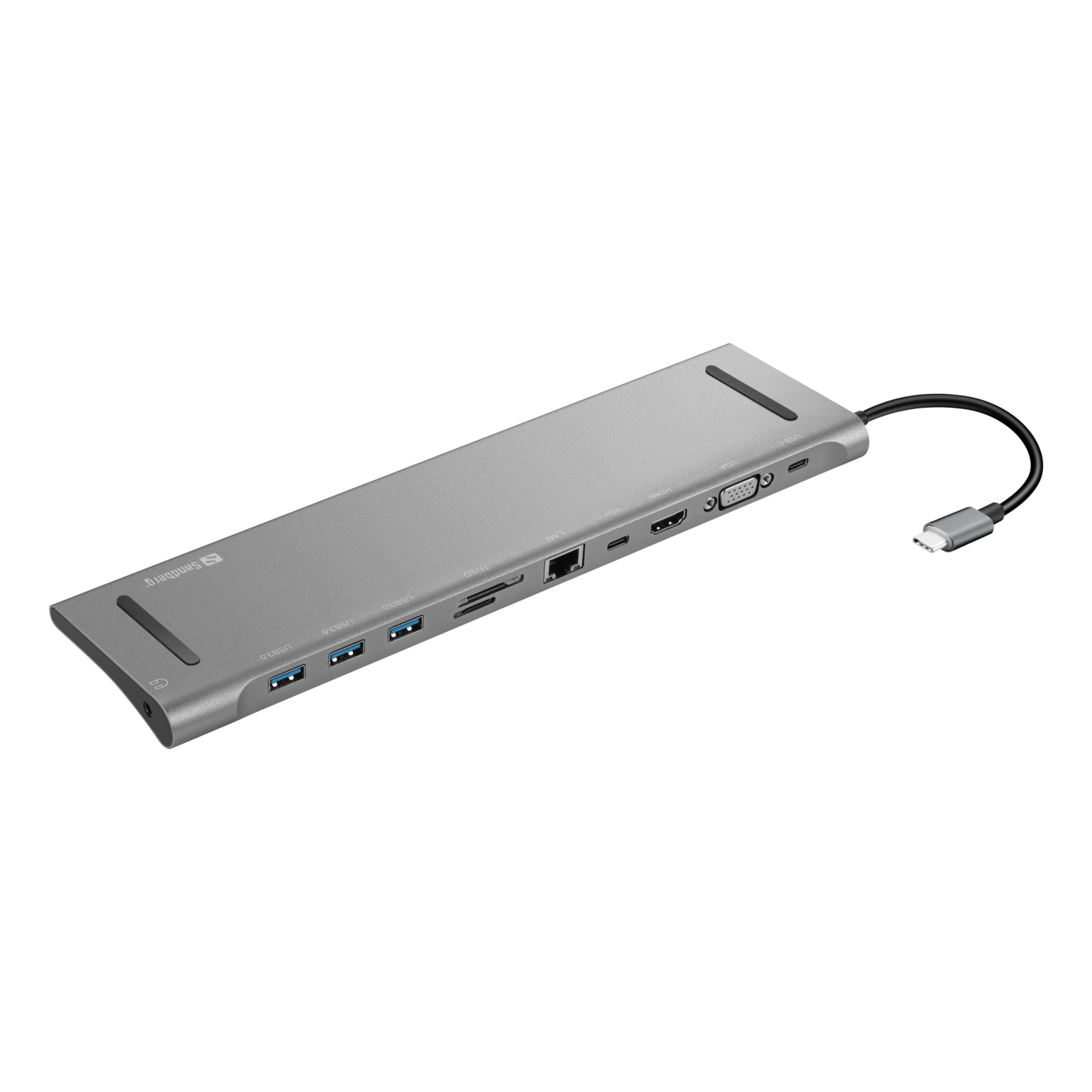 Sandberg 10-in-1 Laptop Docks & Port Replicators - Aluminium