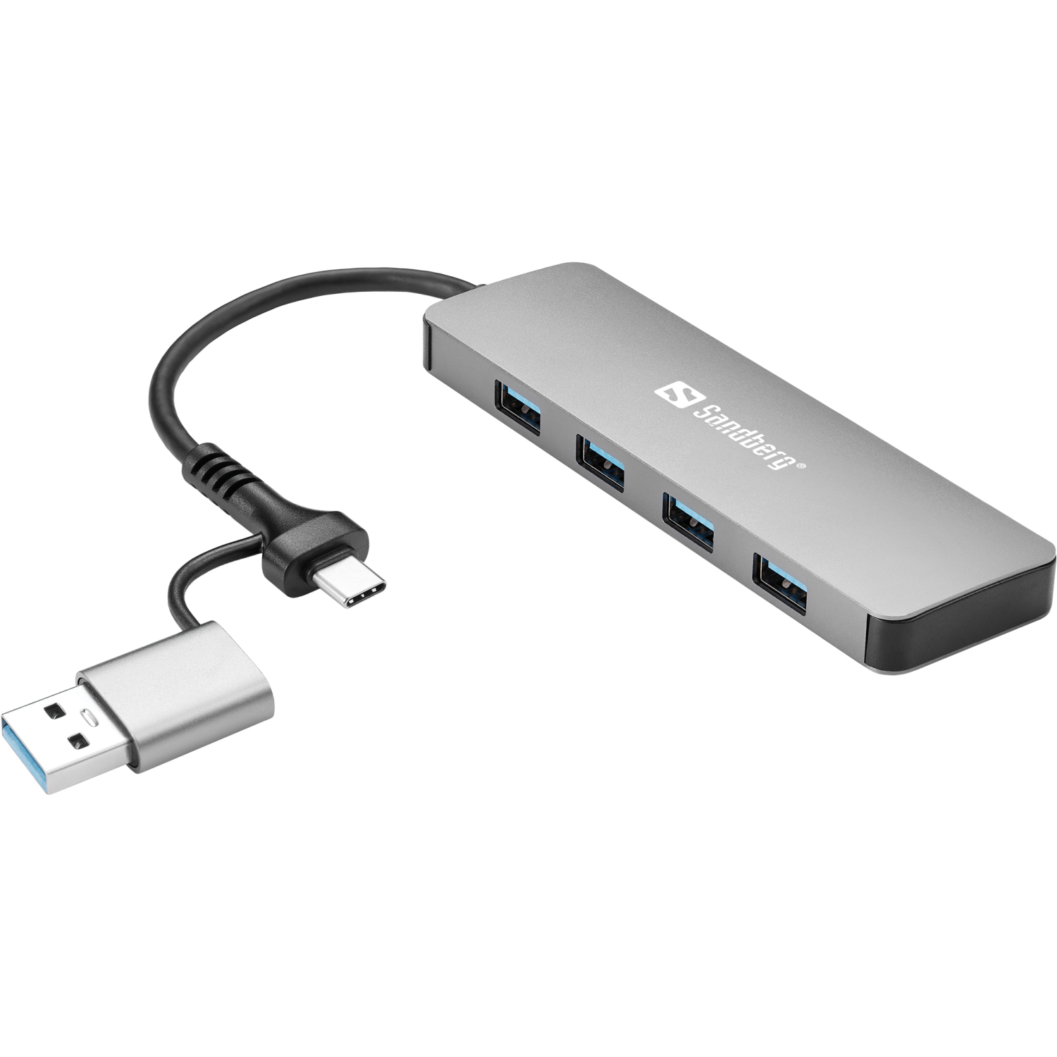 Sandberg 4xUSB Interface Hubs - Aluminium