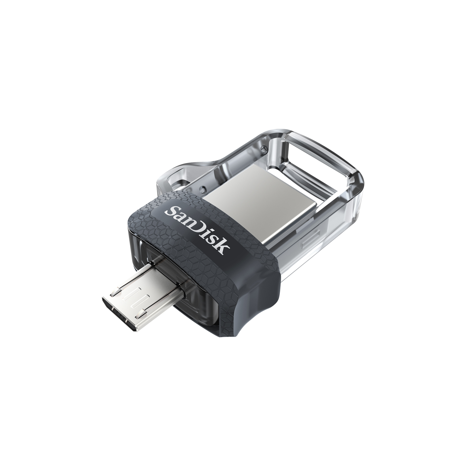 SanDisk Ultra Dual m3.0 USB flash drive 64 GB USB Type-A / Micro-USB 3.2 Gen 1 (3.1 Gen 1) Black, Silver, Transparent