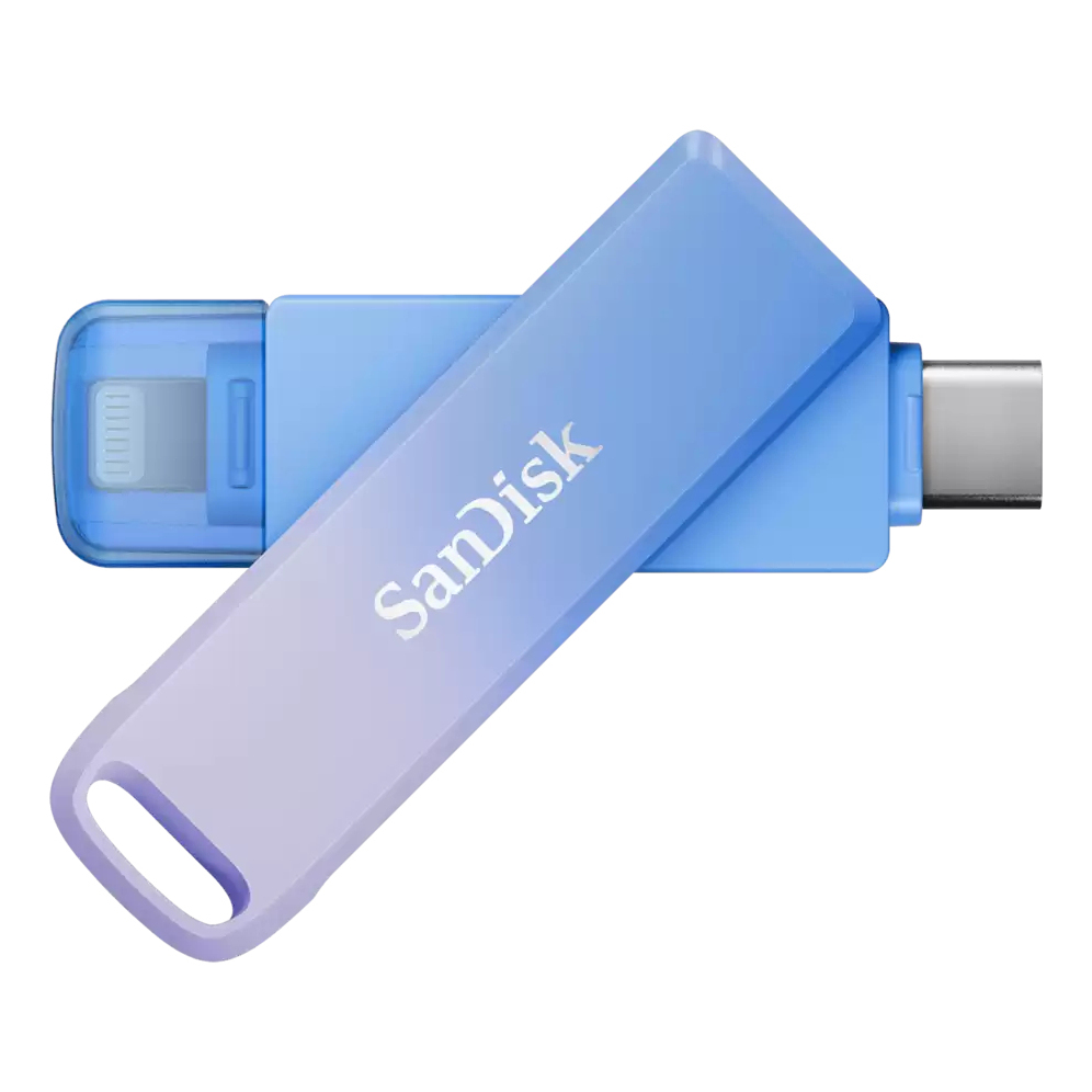 SanDisk Creator Phone Drive USB flash drive 256 GB USB Type-C / Lightning 3.2 Gen 1 (3.1 Gen 1) Blue, Lilac