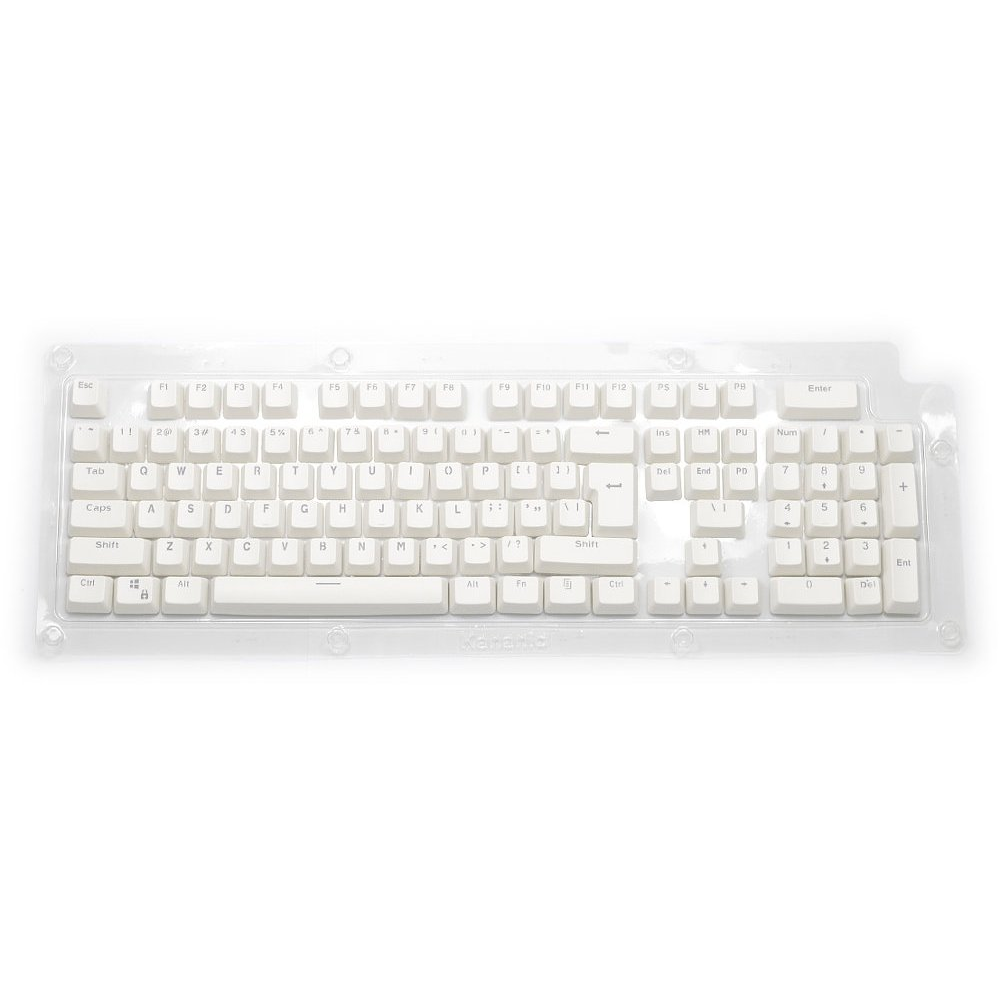 ShortBoard Double Shot Keyset White USA PC Full for Backlit Cherry MX Switches