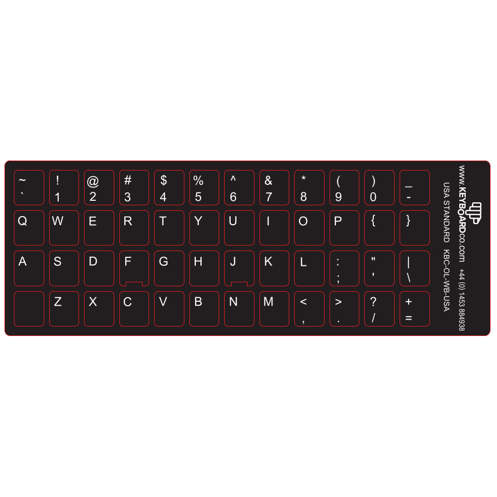 ShortBoard USA Keyboard Overlay Sticker Set White Legends